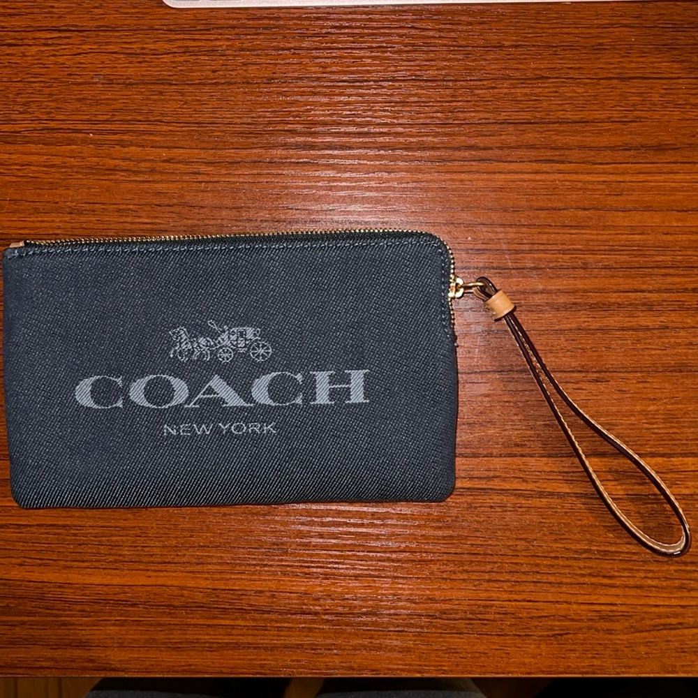 Navy Coach Wristlet